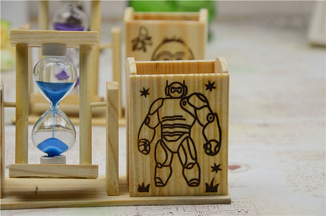 子供ギフト木製砂時計ペンコンテナ木製タイマー創造家具の記事学生存在