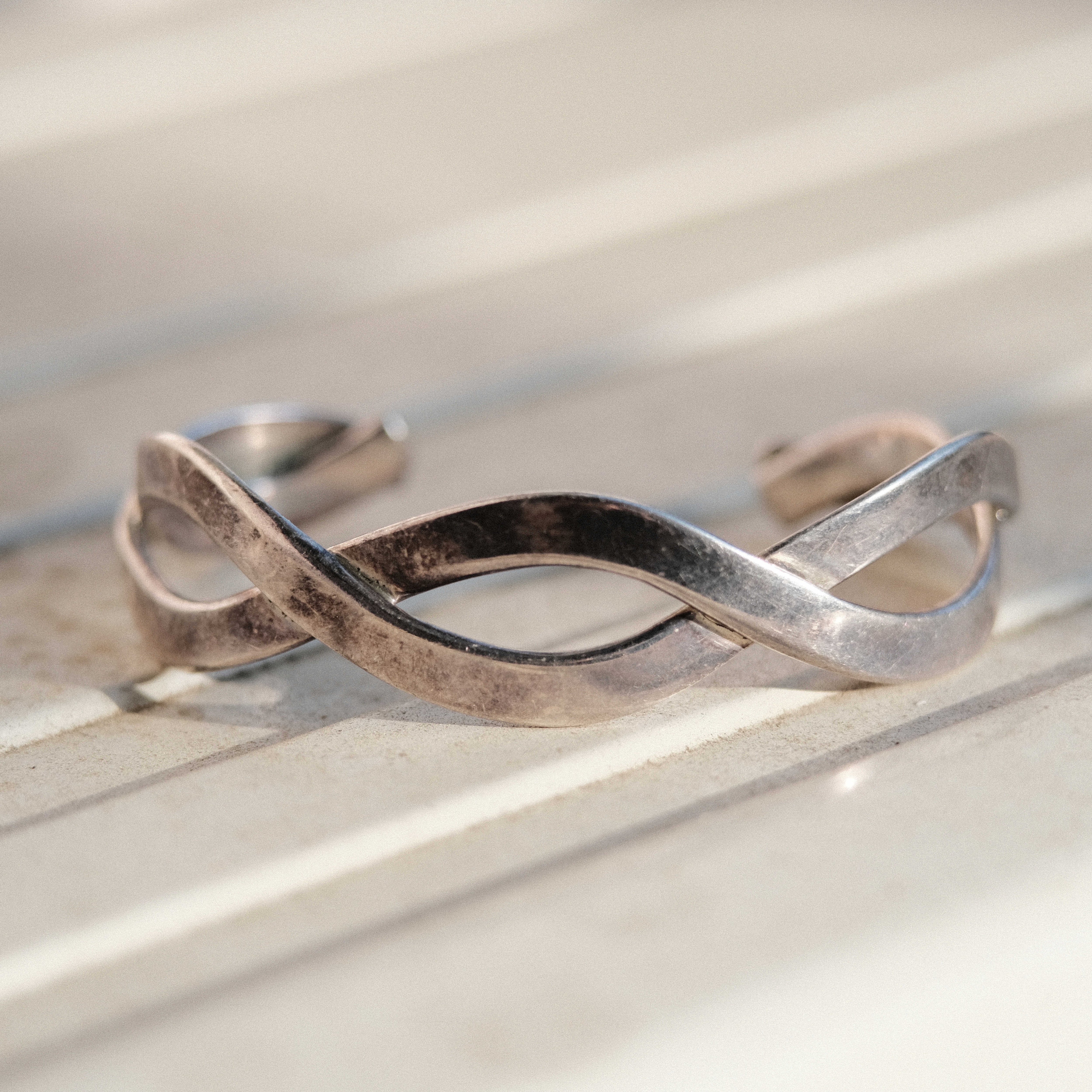 Mexican silver cuff bangle | H2 Vintage