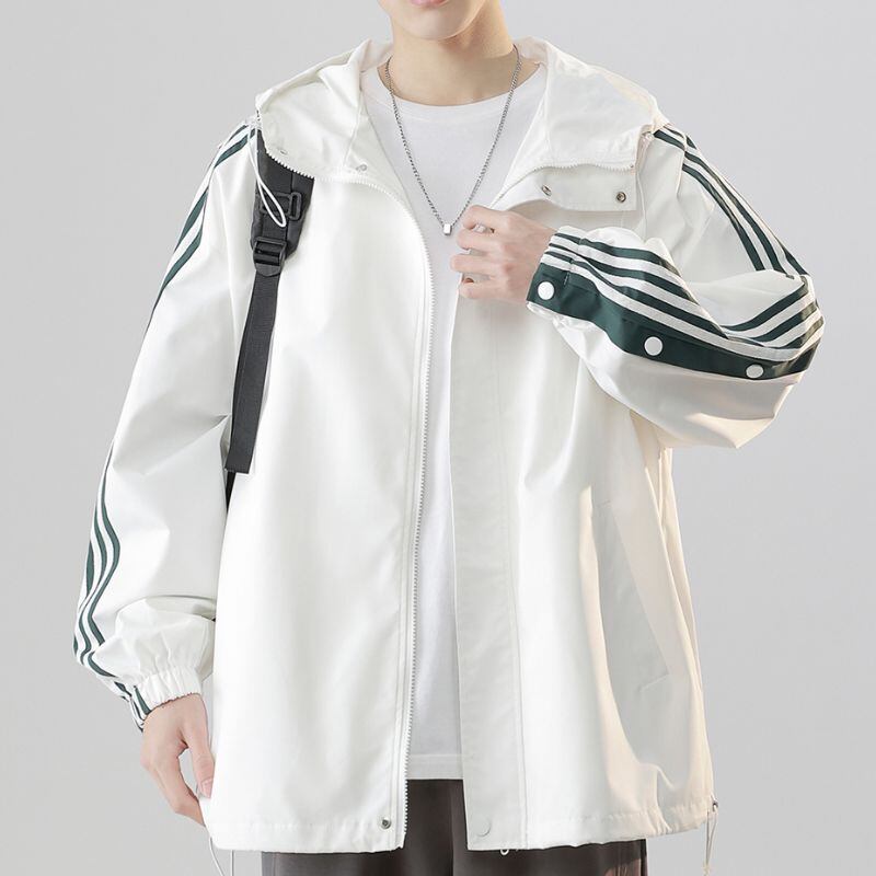 ライン入りカジュアルジャケットパーカー C10185