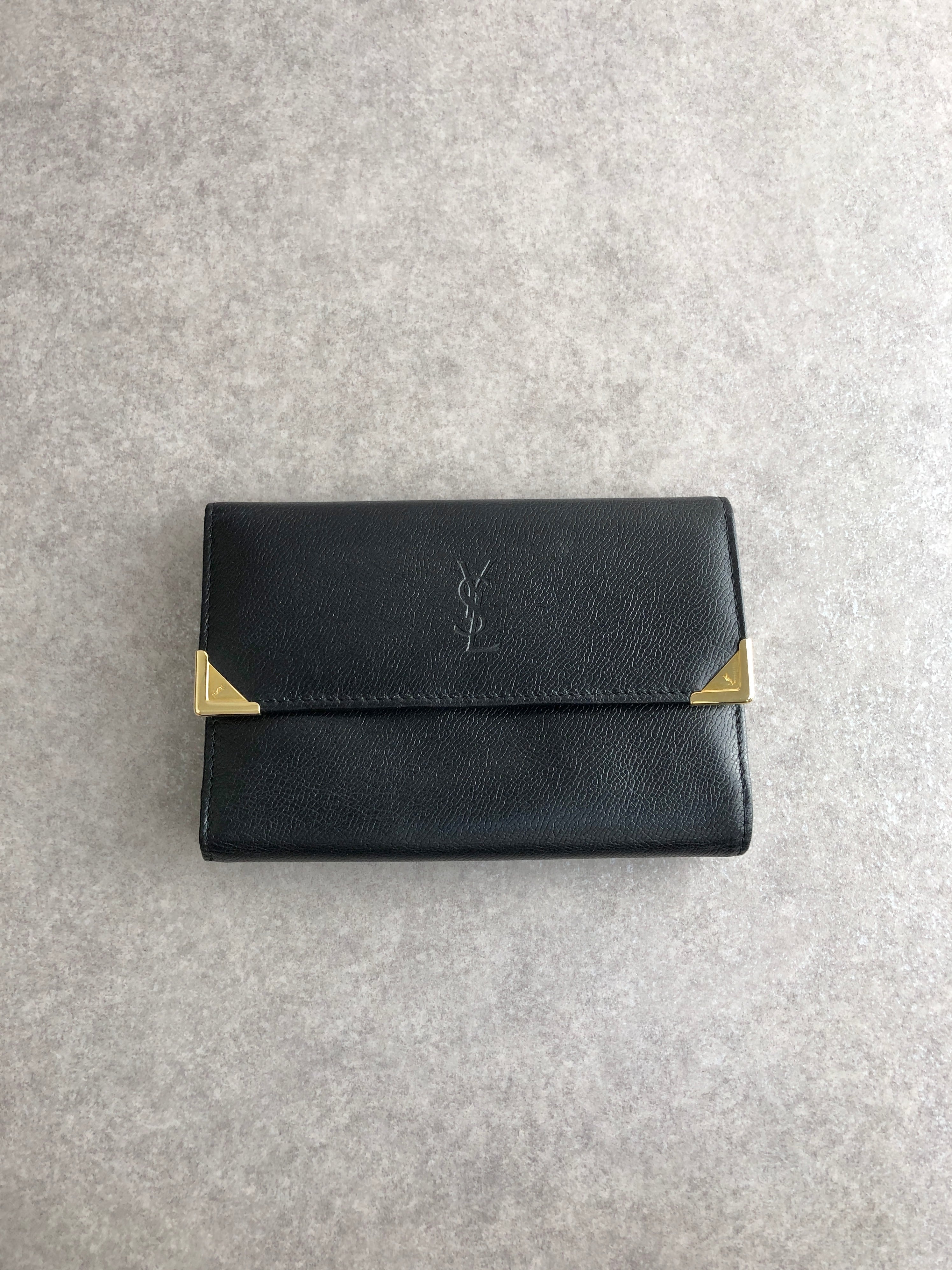 Yves Saint Laurent イヴ・サンローラン 財布 ブラック YSL レザー 3