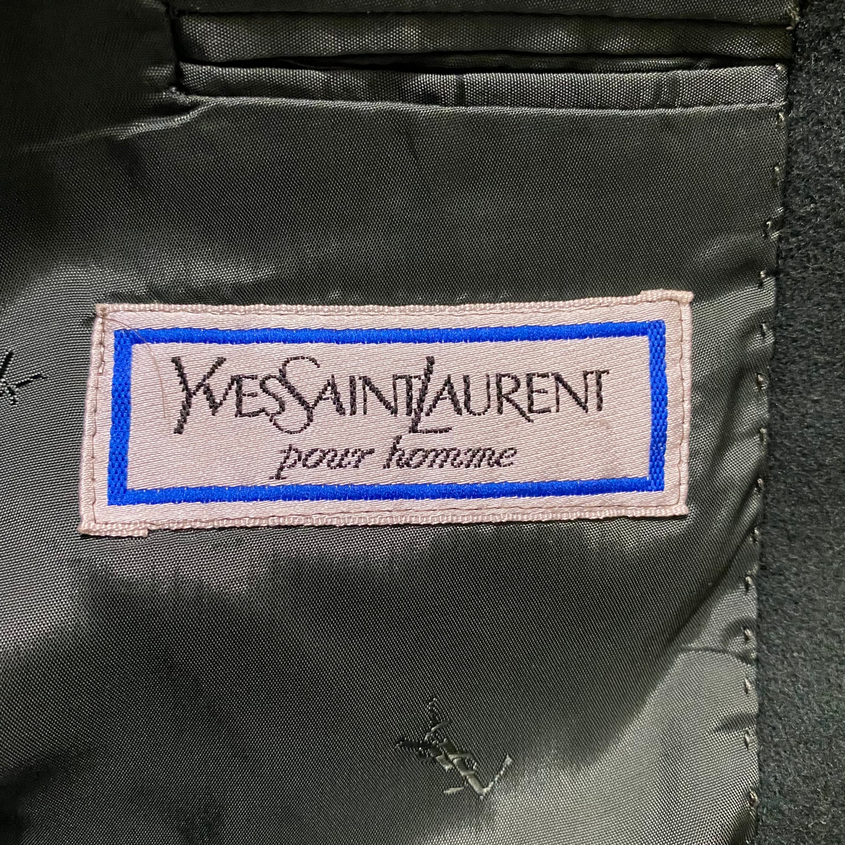 vintage YVES SAINT LAURENT POUR HOMME green color tailored jacket 