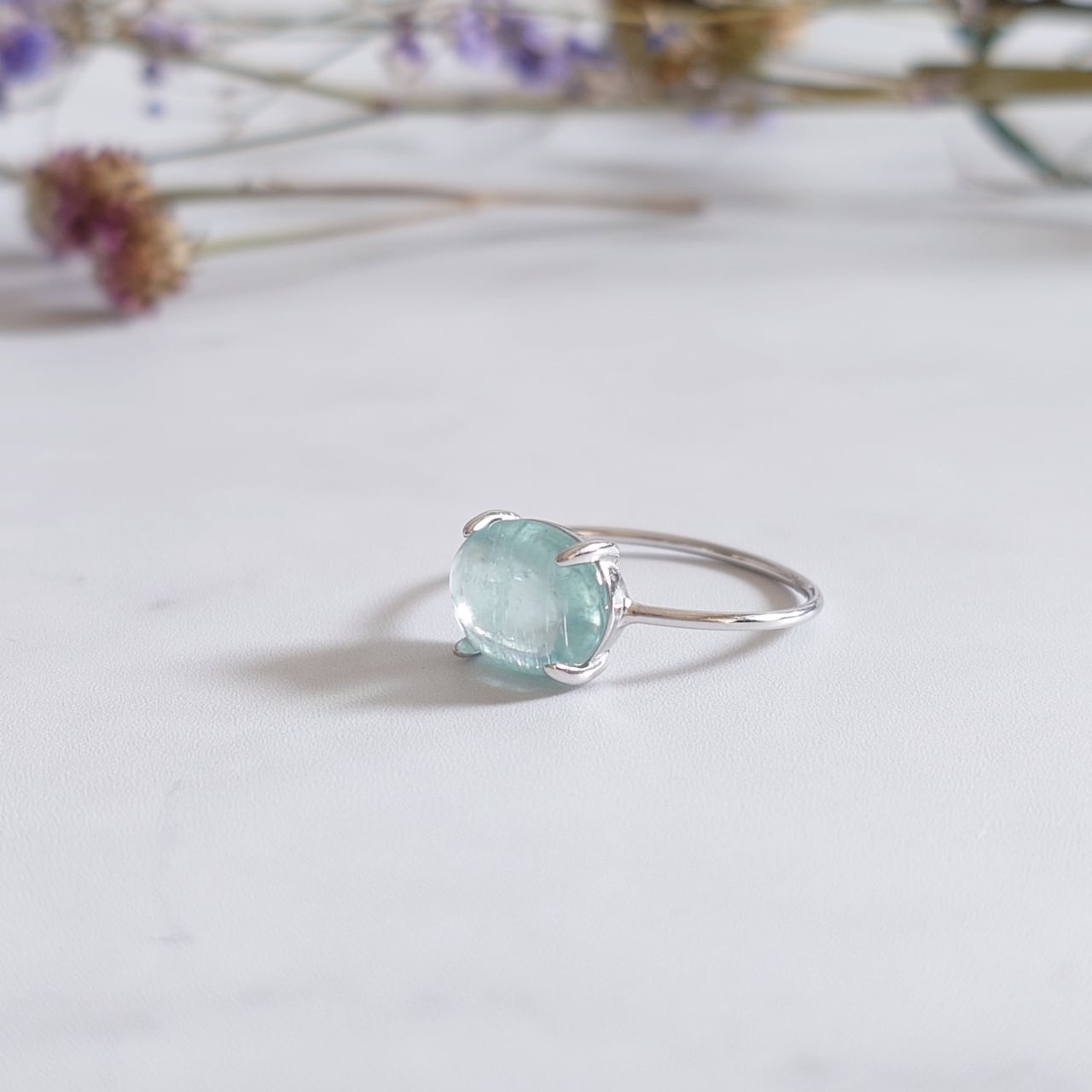 アクアカイヤナイト オーバル リング No.2