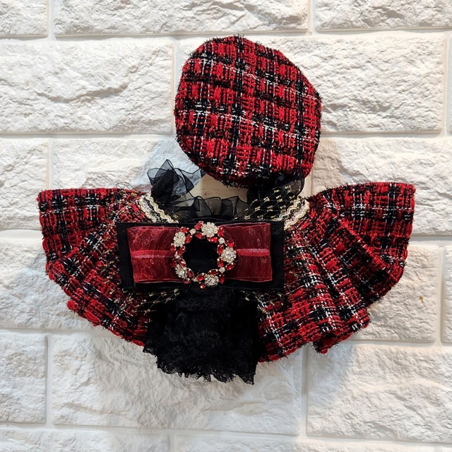受注制作 【Loocia】Royal Holy Tweed Cape / ペット服 犬服 猫服
