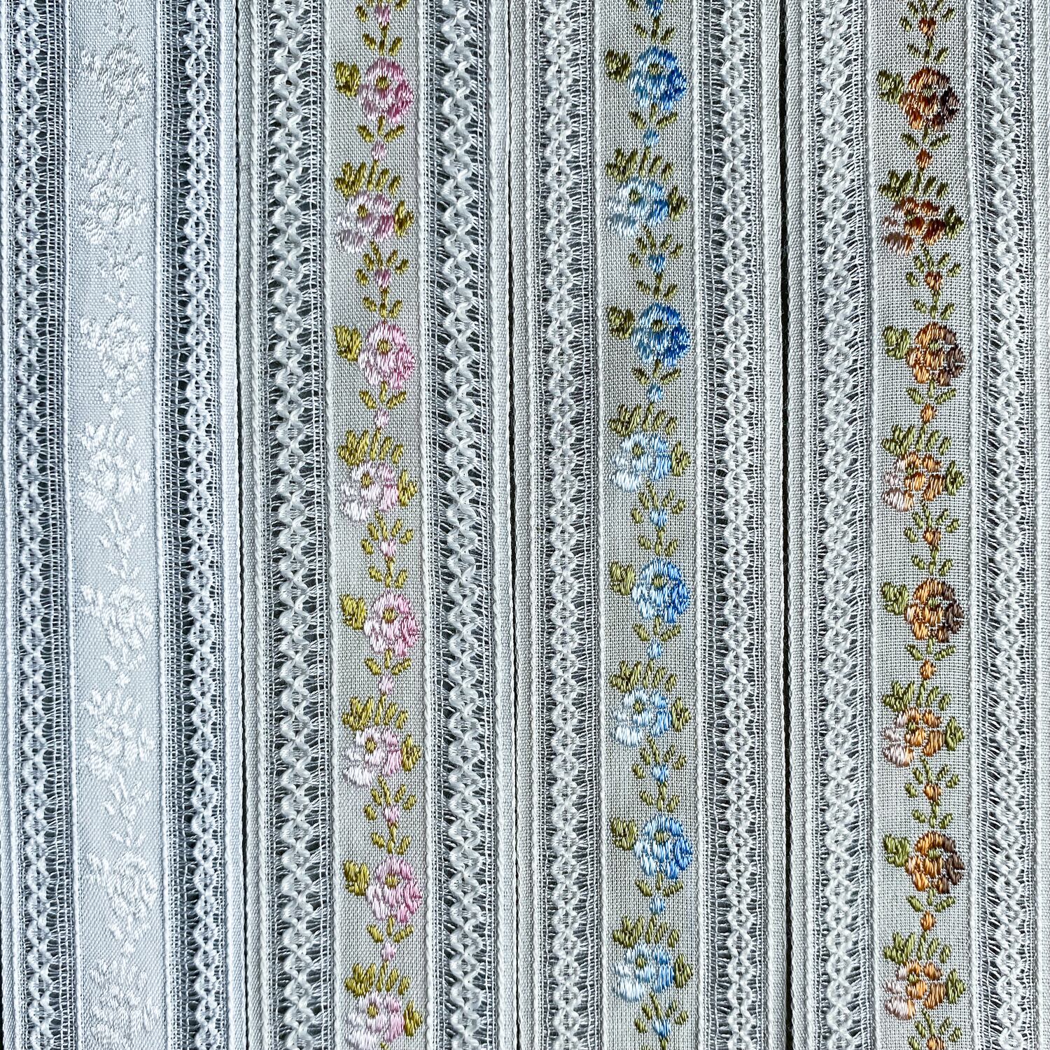 〈再入荷〉MOKUBA お花刺繍ジャガードリボン（1mカット） | Dua-アクセサリーパーツショップ