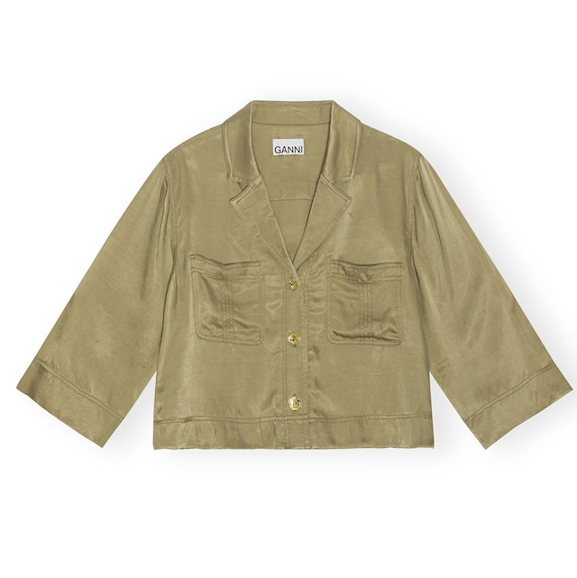 GANNI　MILITARY SHORT JACKET　ALOE