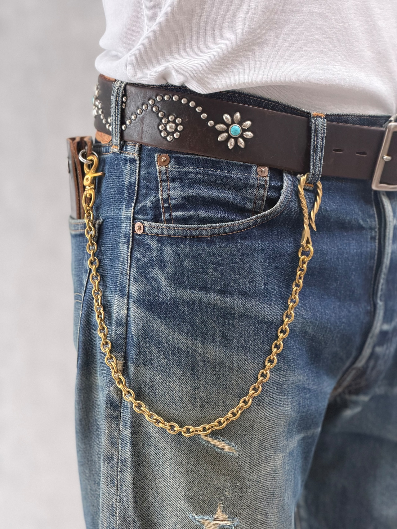 Vintage Brass Wallet Chain