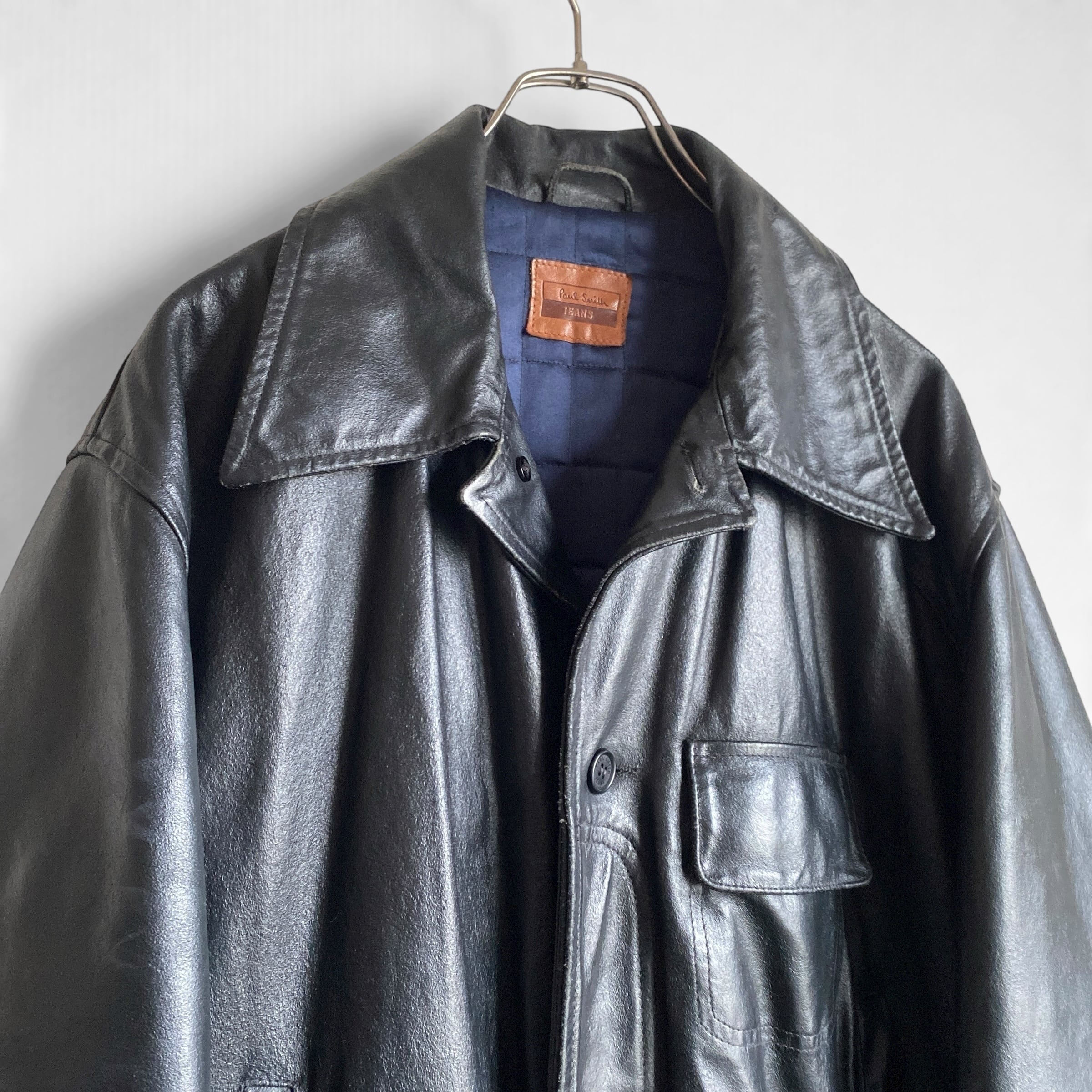 90s Paul Smith Jeans leather carcoat | CLOSE CLOTHES