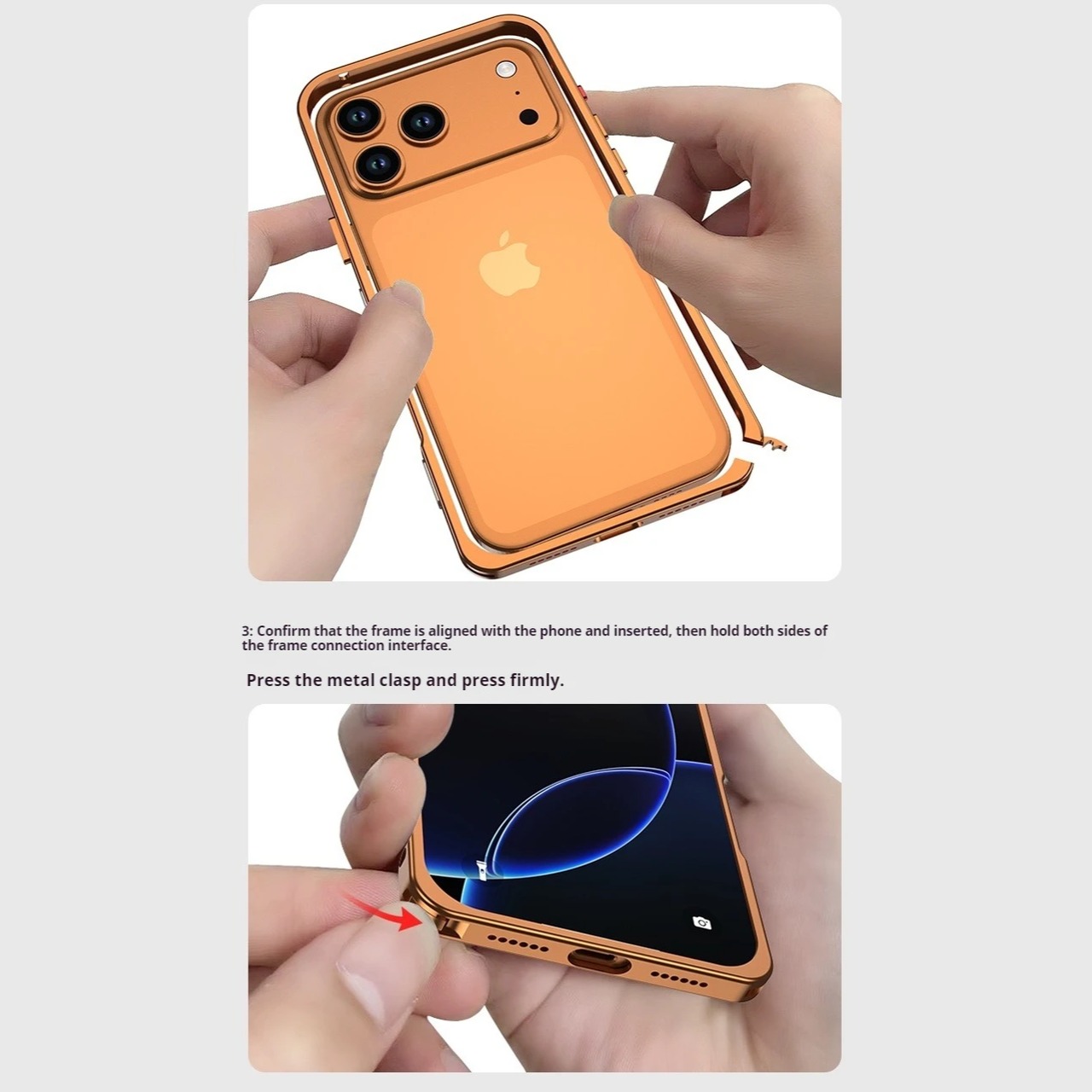 ◆iPhone 17/Pro/Pro Max/Air◆ Lock Metal Frame + Camera Cover Case / ロック メタルフレーム + カメラ カバー スマホケース