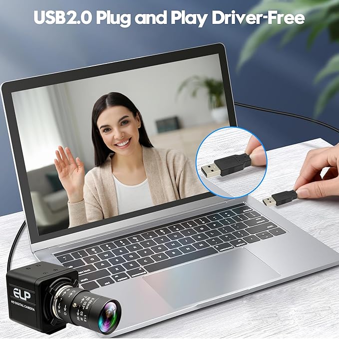 ELP USB カメラ 16 メガピクセル USB ウェブカメラ CS マウント 5-50mm