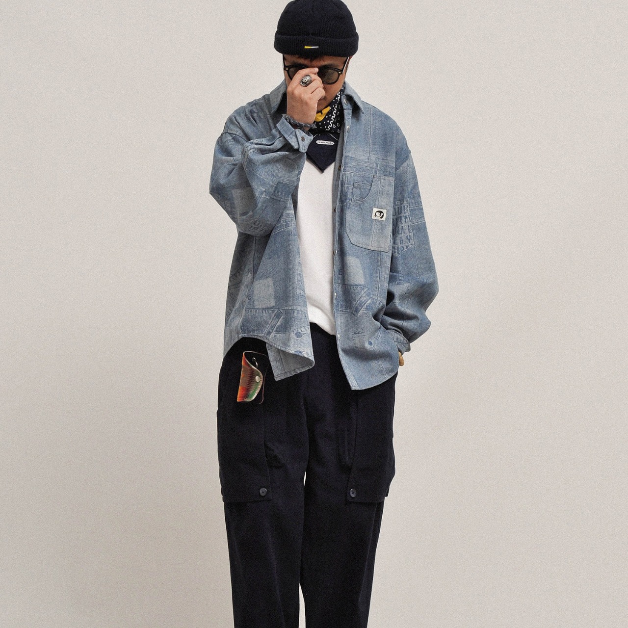 ヴィンテージ プリント デニムシャツ A1731 - 7