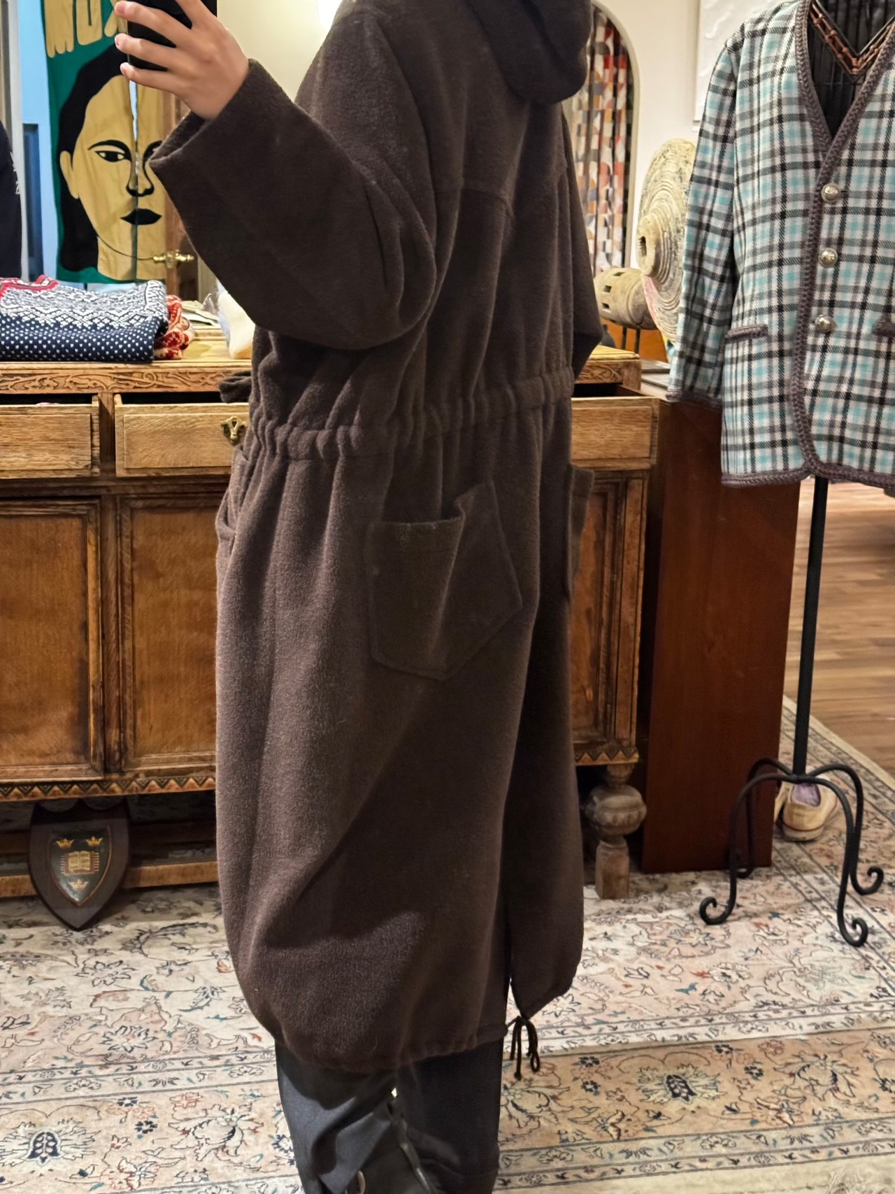 SONIA RYKIEL アルパカ混フーデッドロングコート