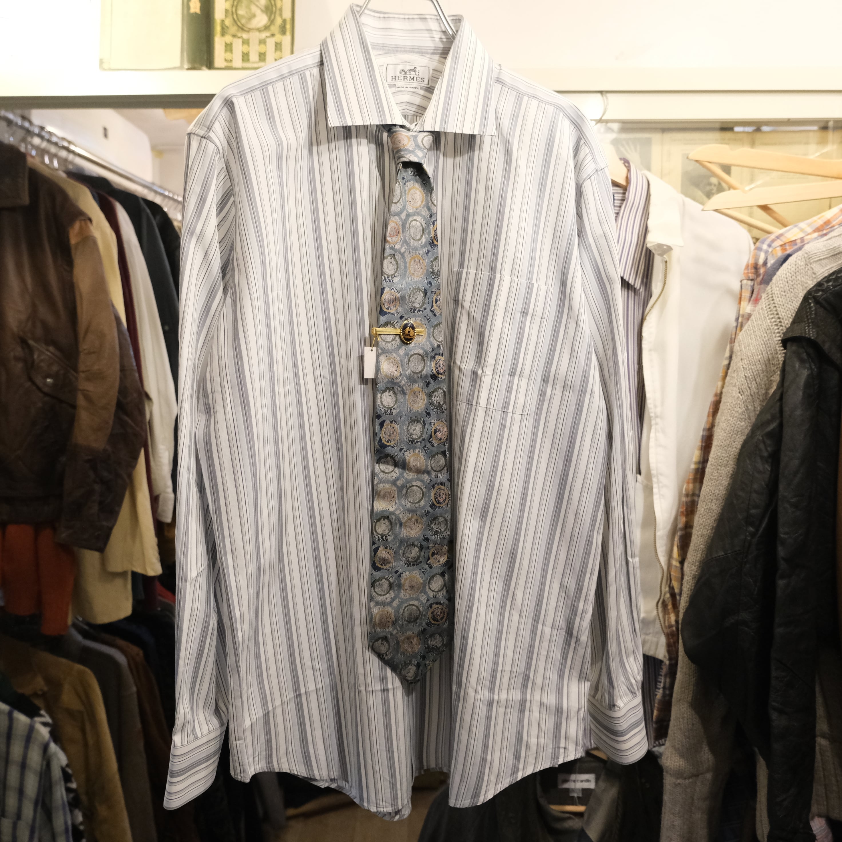 HERMES MADE IN FRANCE STRIPE SHIRT エルメス フランス製 ストライプ