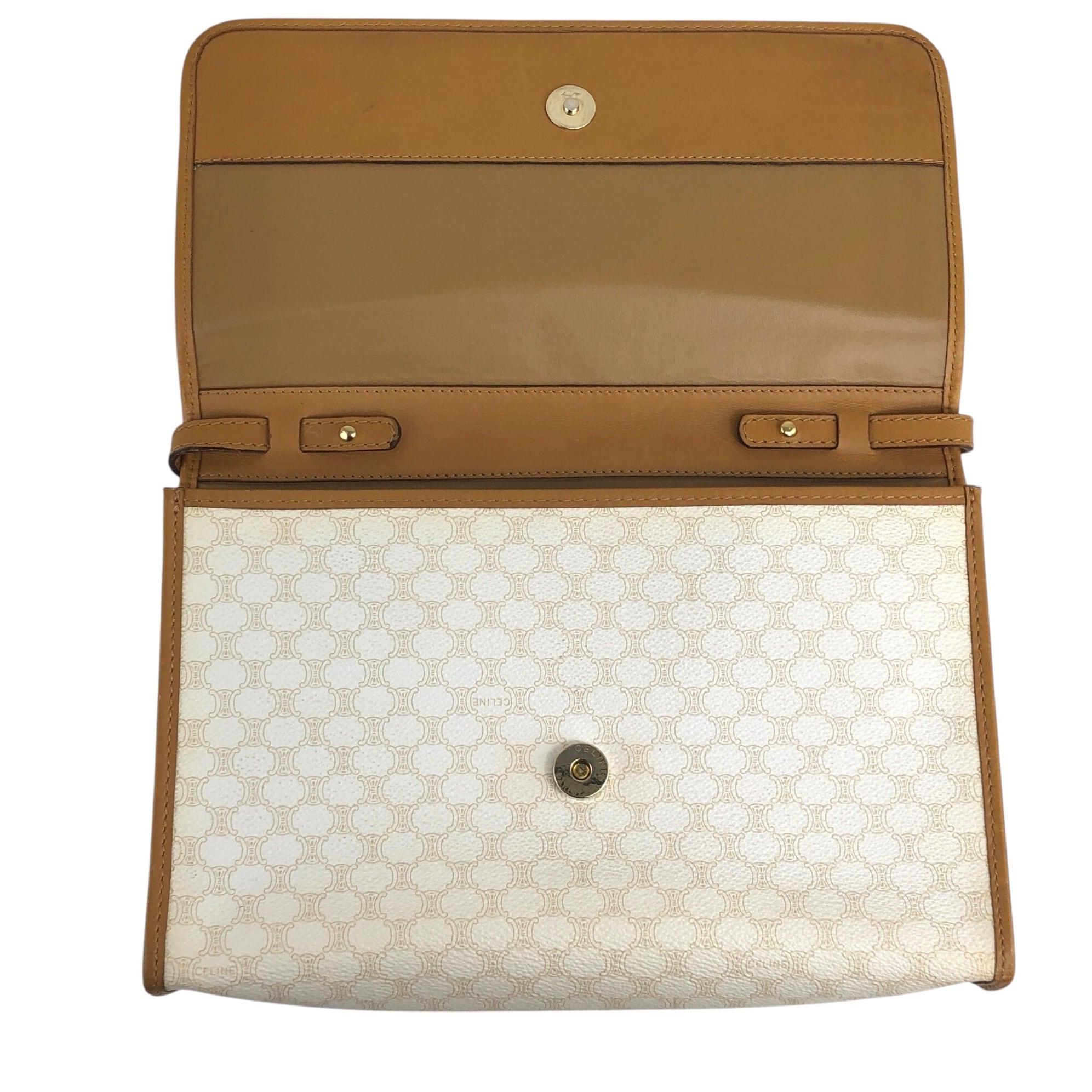 CELINE セリーヌ  マカダム ショルダーバッグ ホワイト ロゴ PVCレザー  cwjrtc CELINE セリーヌ マカダム ショルダーバッグ ホワイト ロゴ PVCレザー