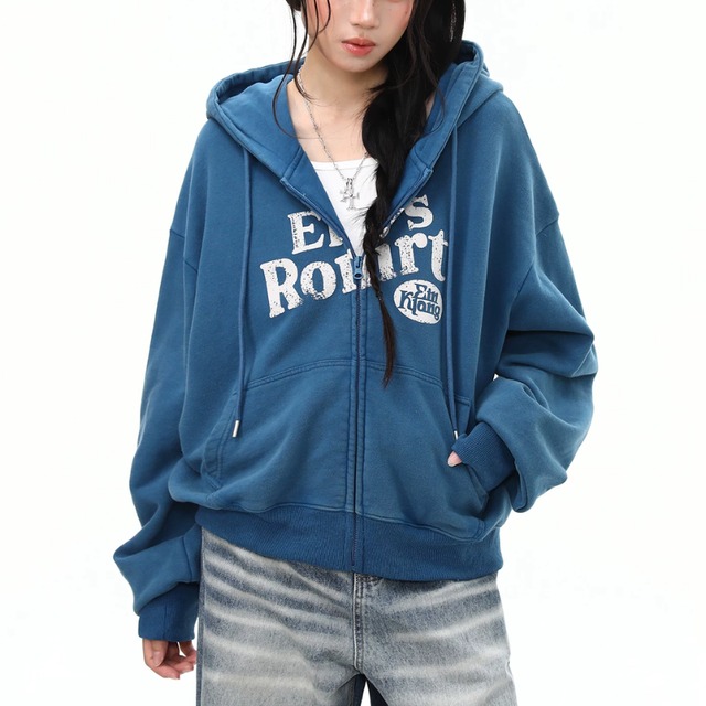 vintage logo color zip-up hoodie　ヴィンテージロゴカラージップパーカー　J2152