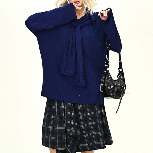 plain hooded long-sleeved tee　フード付き無地ロンティー　J1225