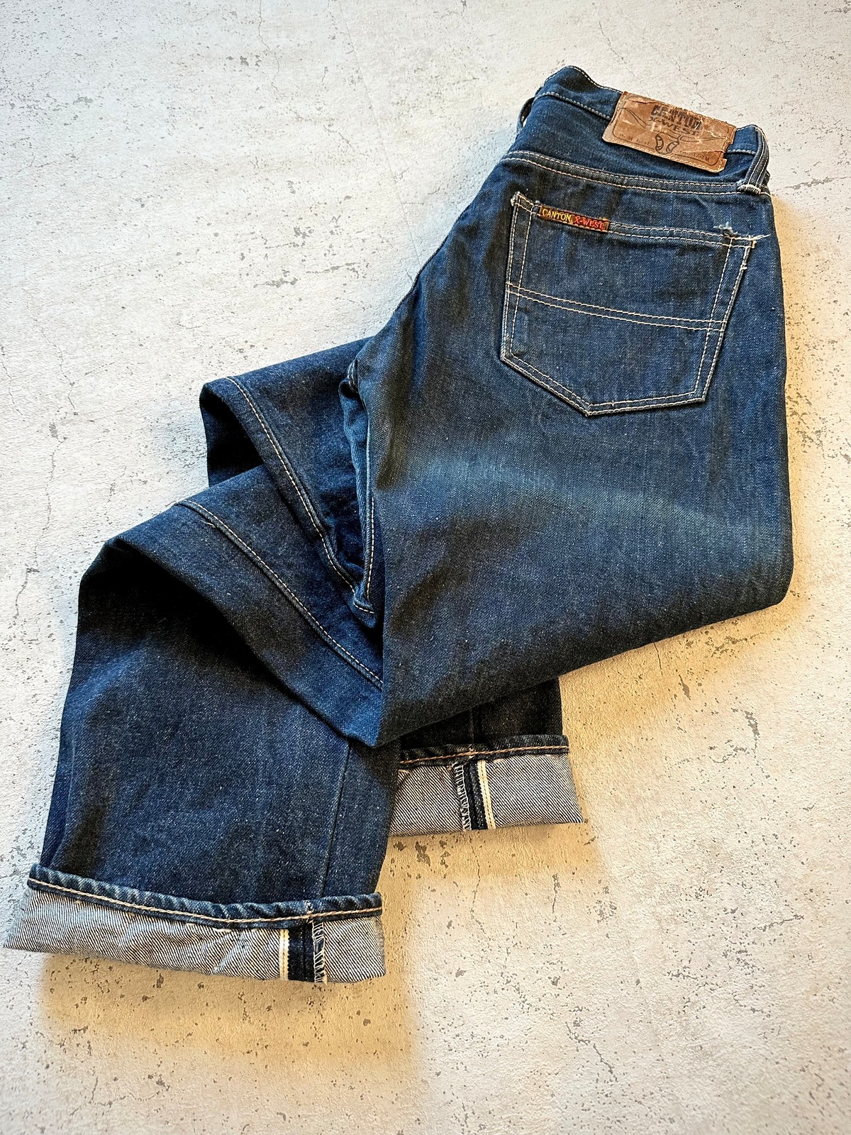 70s USA製 “ CANTON X-WEST ” 5PKT SELVAGE DENIM SLIM OLD VINTAGE 