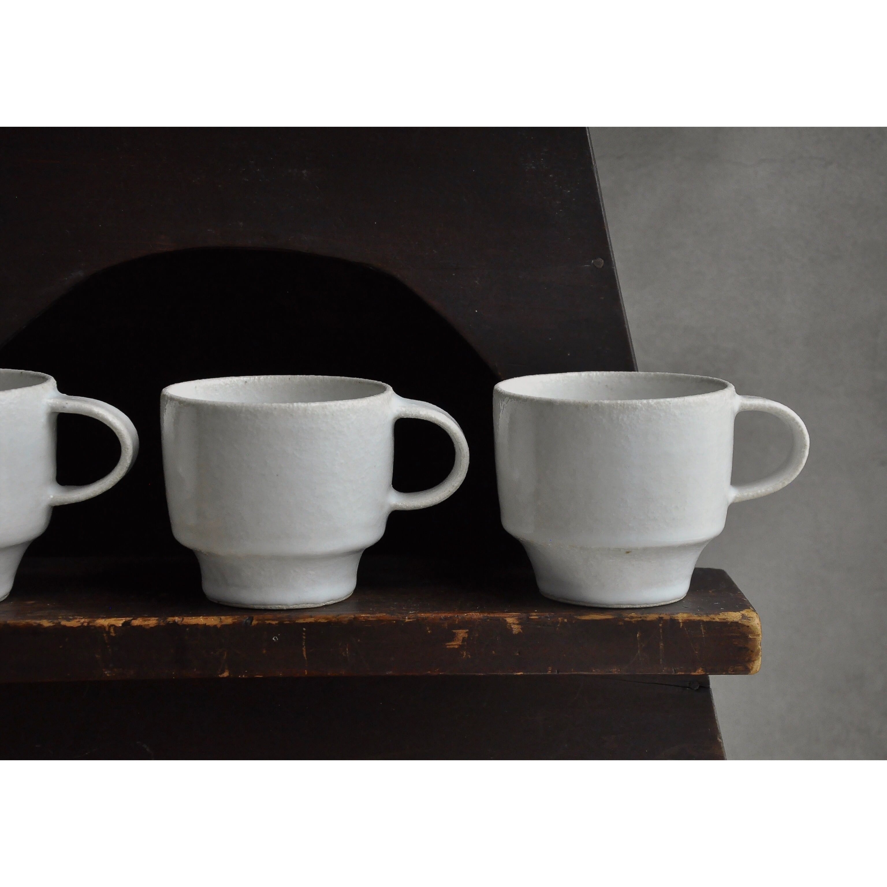 うつわ屋まる マグカップ 糠白 鈴木まるみ スタッキングマグ Hand Made 笠間焼 Japan ネコノツメ