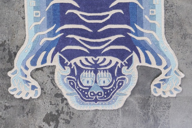 Tibetan Tiger Rug 《Sサイズ•ウール・オリジナル3・インディゴカラー619》チベタンタイガーラグ