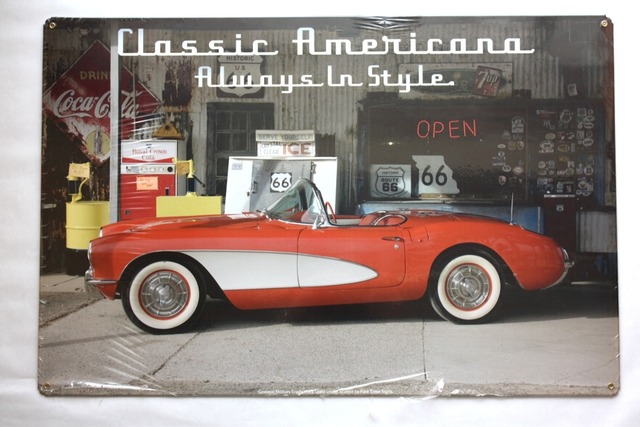 スチールサイン GMC-128 Classic Americana Corvette