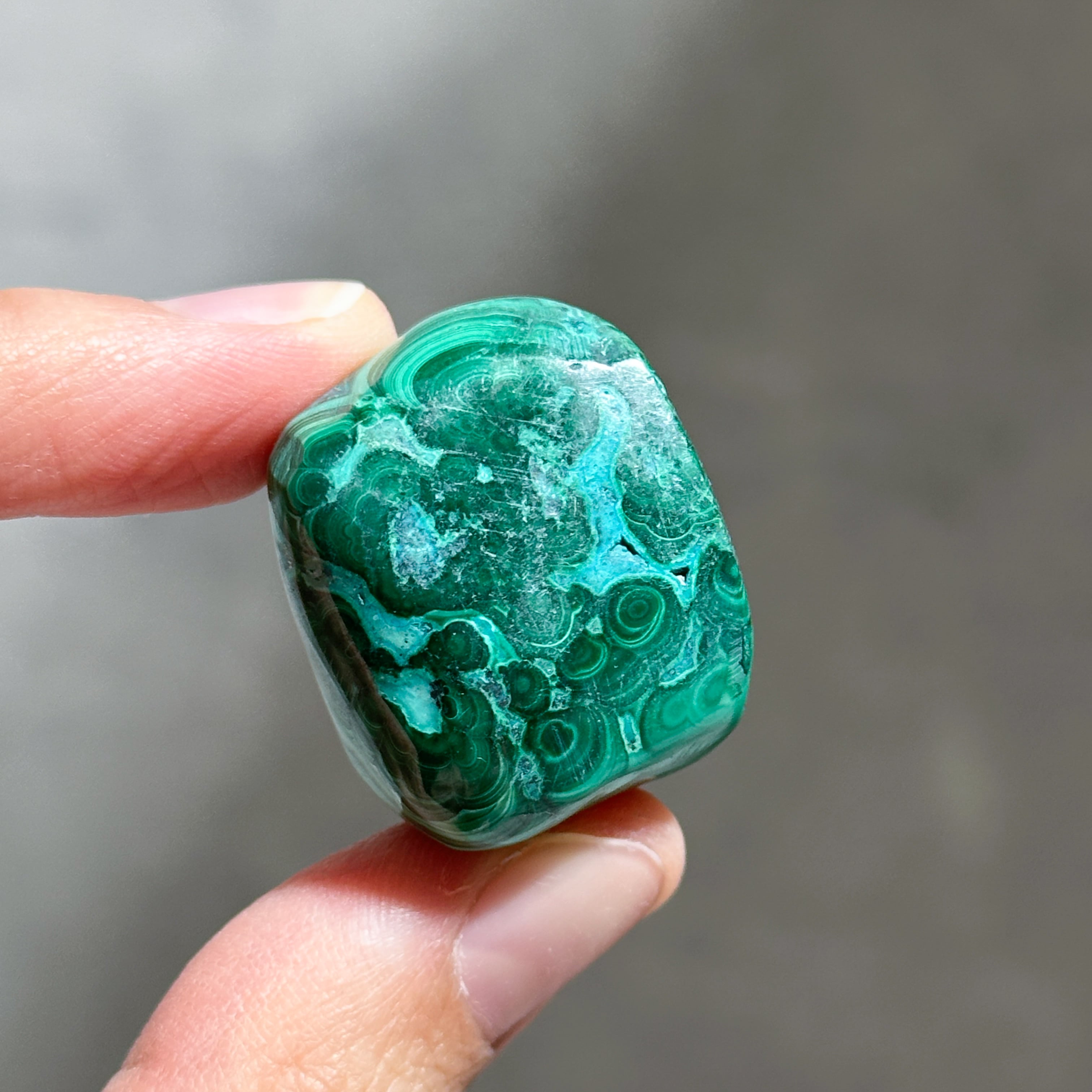 マラカイト with クリソコラ（マラコラ） タンブル23◇ Malachite with