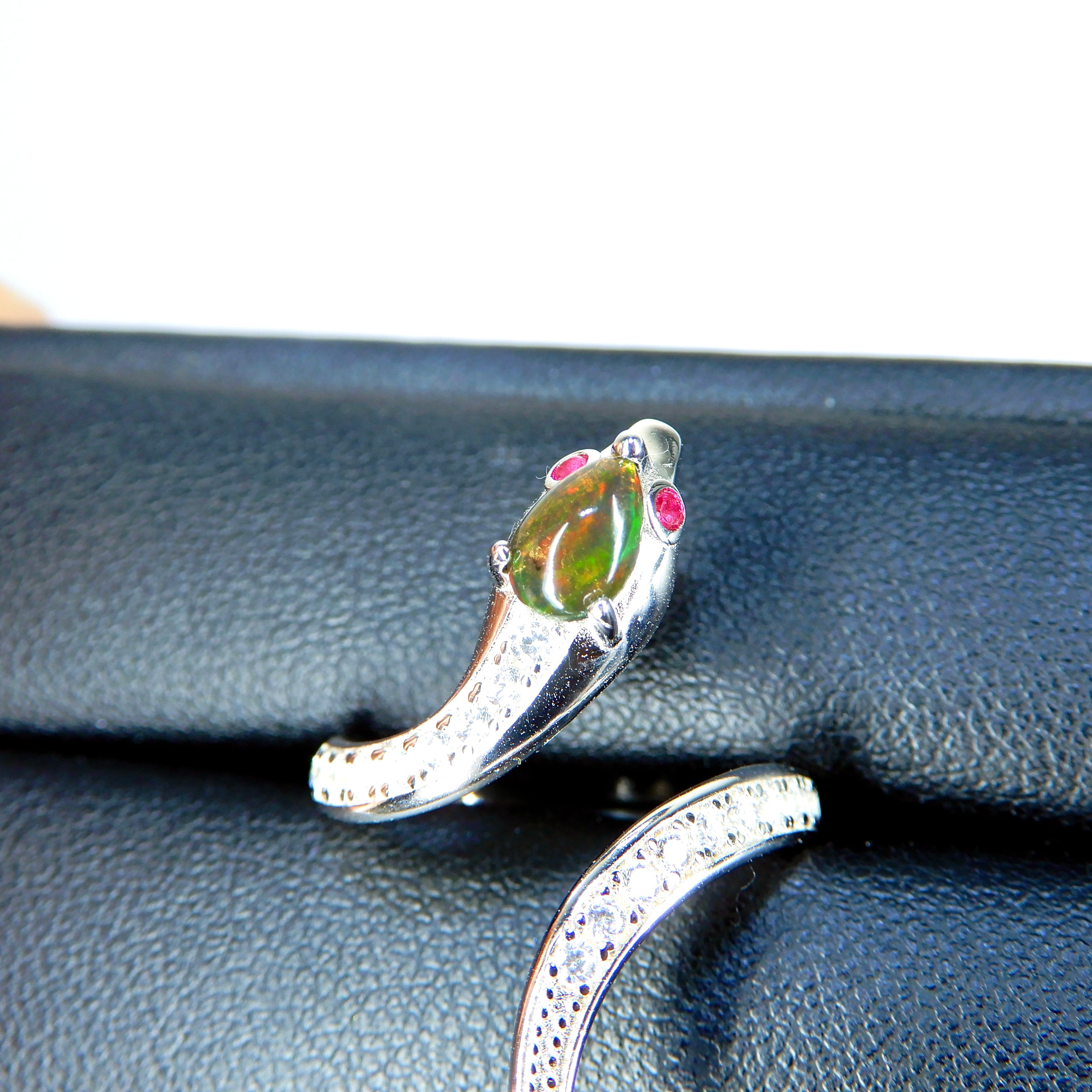 へびRing♦︎ブラックオパール♦︎