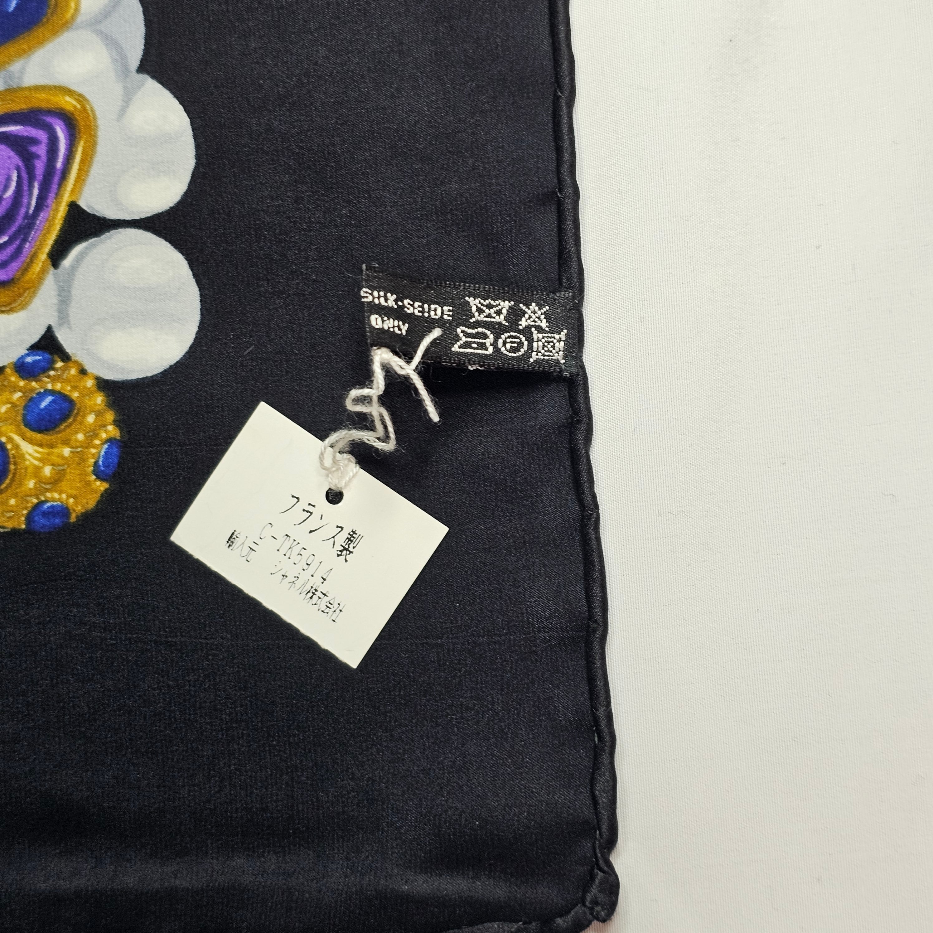 【極美品】シャネル スカーフ チェーン ジュエリー 黒 金 国内タグ 極美品】シャネル スカーフ チェーン ジュエリー 黒 金 国内タグ