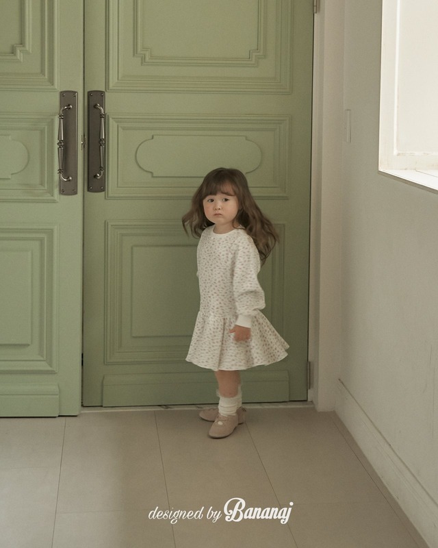 残り1点 即納⌇120-130cm 花柄 ワッフル ワンピース