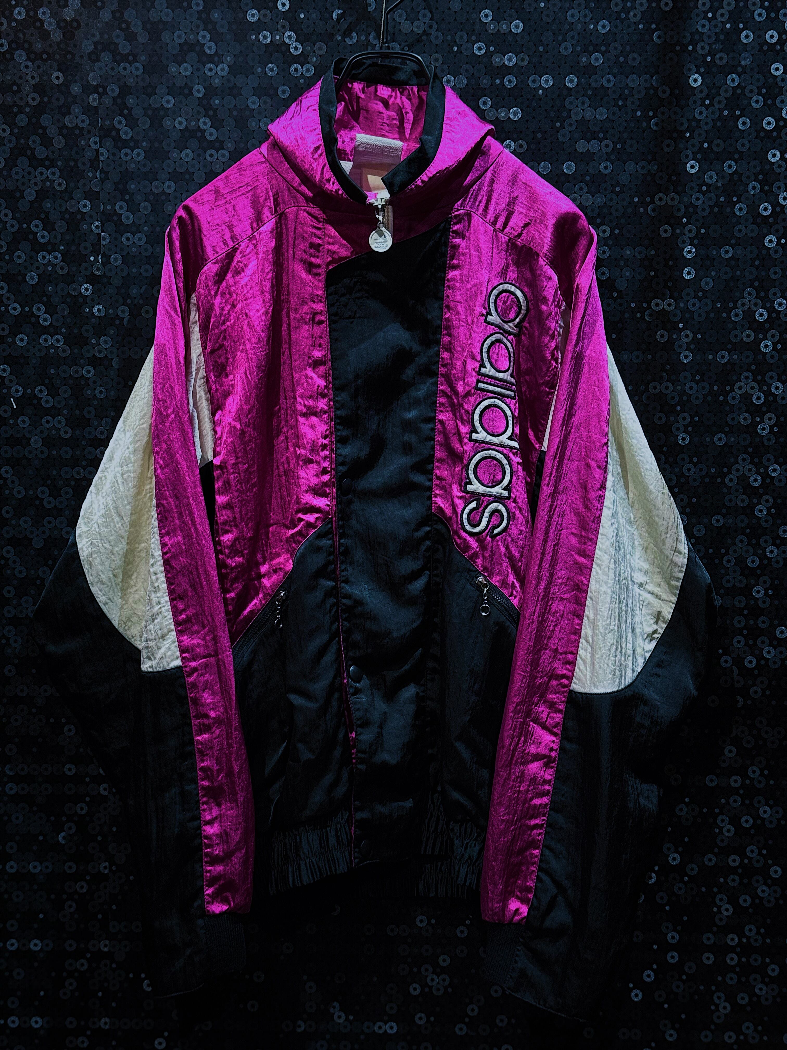 【ÆIEM】90's vintage adidas original trefoil logo light pink nylon jacket