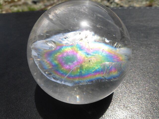 【送料無料】【高品質】59mmブラジル産天然レインボー水晶玉 no.2