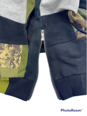 【hoodie23】 Remake Hoodie black × Gray military