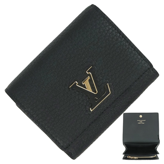 New LOUIS VUITTON ルイヴィトン 二つ折り財布 ポルトフォイユ・カプシーヌ タイニー トリヨンレザー ノワール M12149 コンパクト 新品
