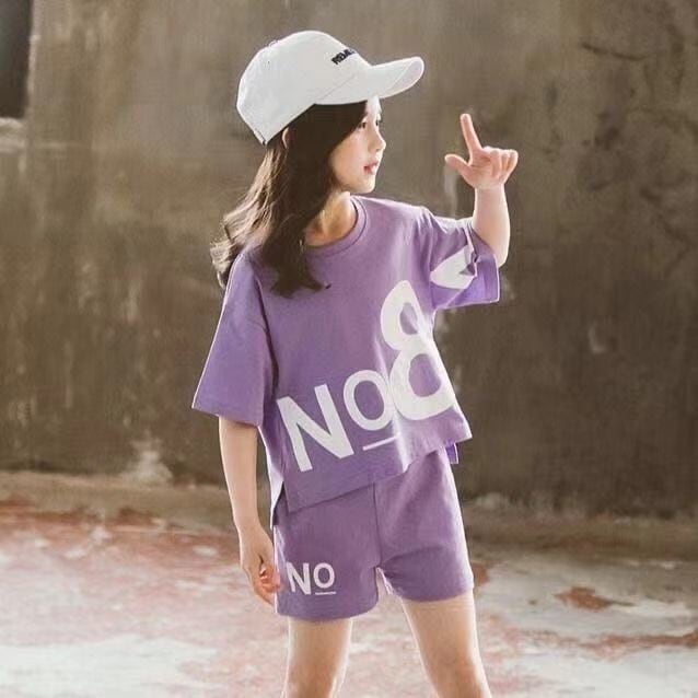 キッズセットアップ ロゴTシャツ ショートパンツ 上下セット 韓国風