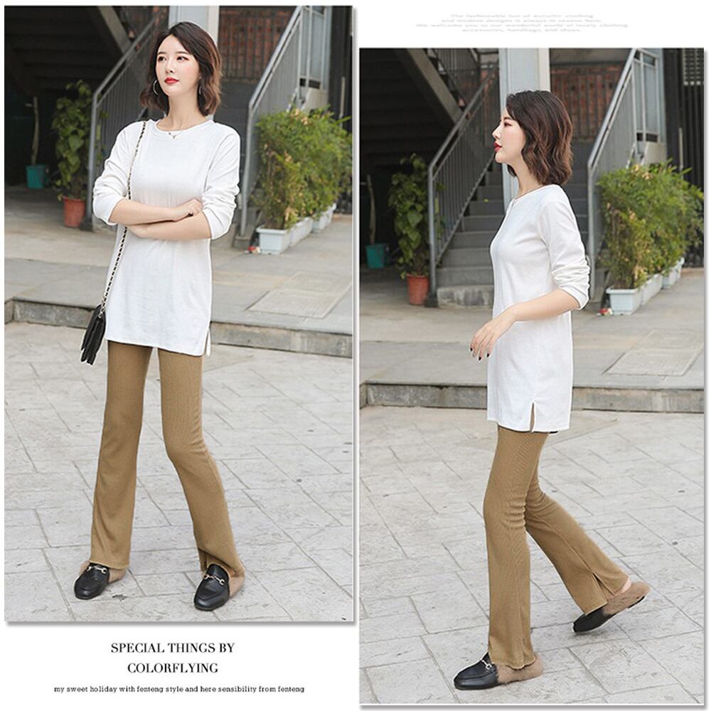 裏起毛 レギンス パンツ レディース 秋冬 大人 きれいめ カジュアル かわいい おしゃれ 防寒 セミフレア スリット 選べる2タイプ 大人可愛い 大人女子