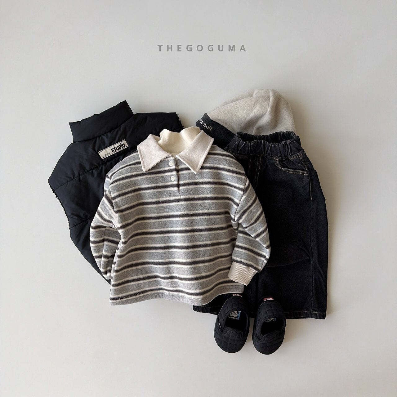 【取寄】THE GOGUMA わたあめ裏起毛襟付きTシャツ｜冬服｜韓国子供服