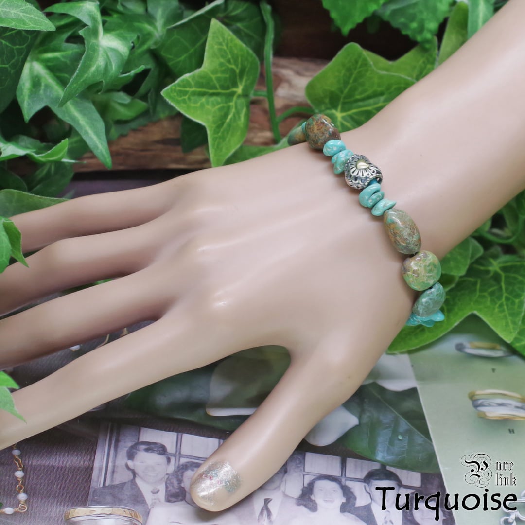 ハートターコイズシルバー925 バングル