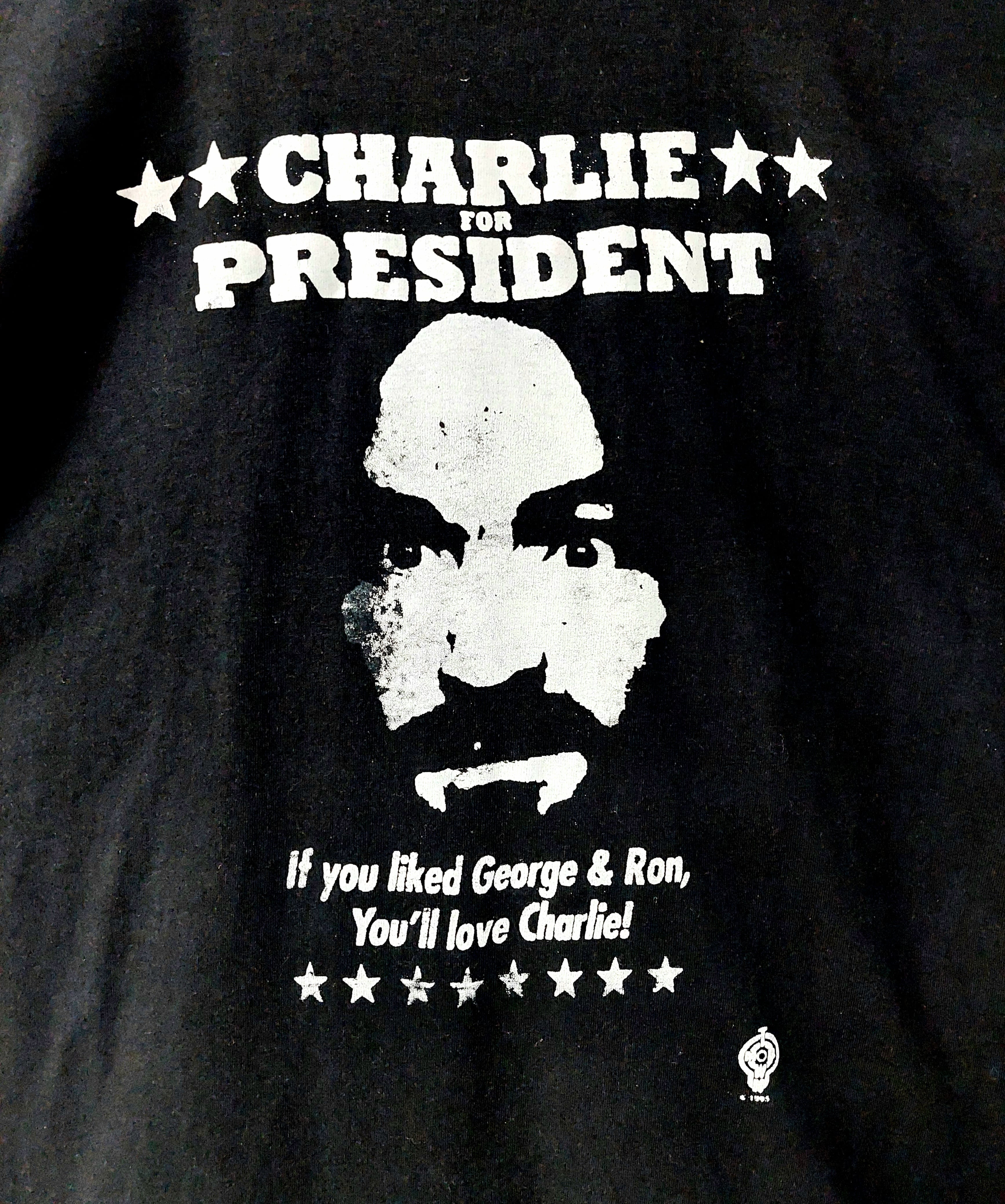チャールズ・マンソン CHARLIE FOR PRESIDENT Tシャツ L位