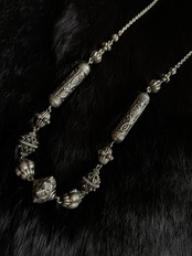 tribal metal long necklace-5147-8