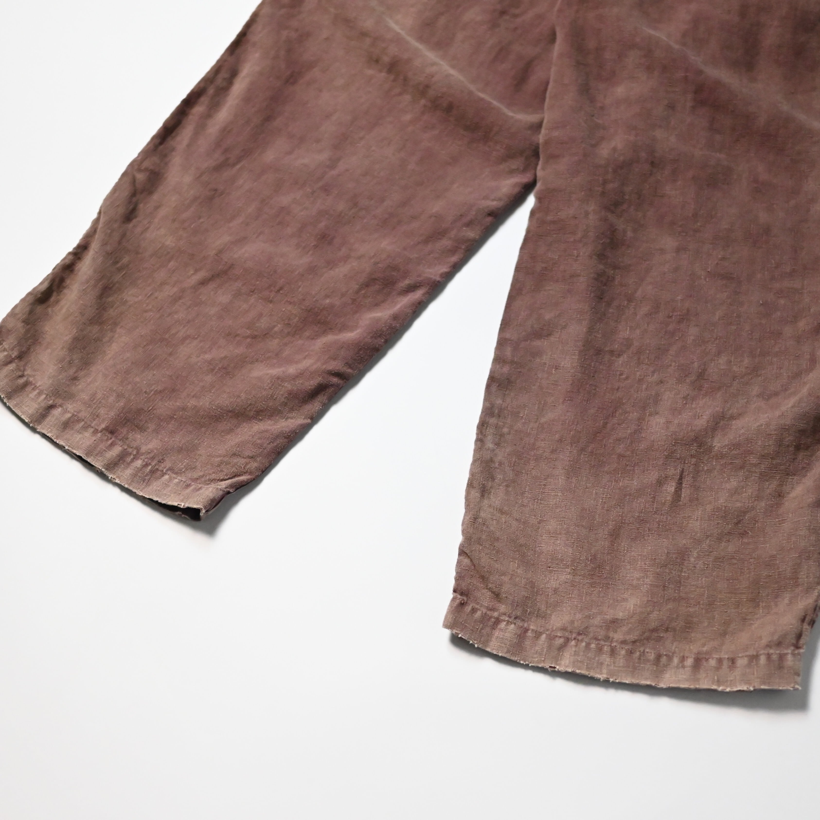anachronorm 植物 総柄　リネン混　パンツ　No.262 y2k ANACHRONORM / FADED SULFUR DYED LINEN WIDE EASY PANTS | GANKO