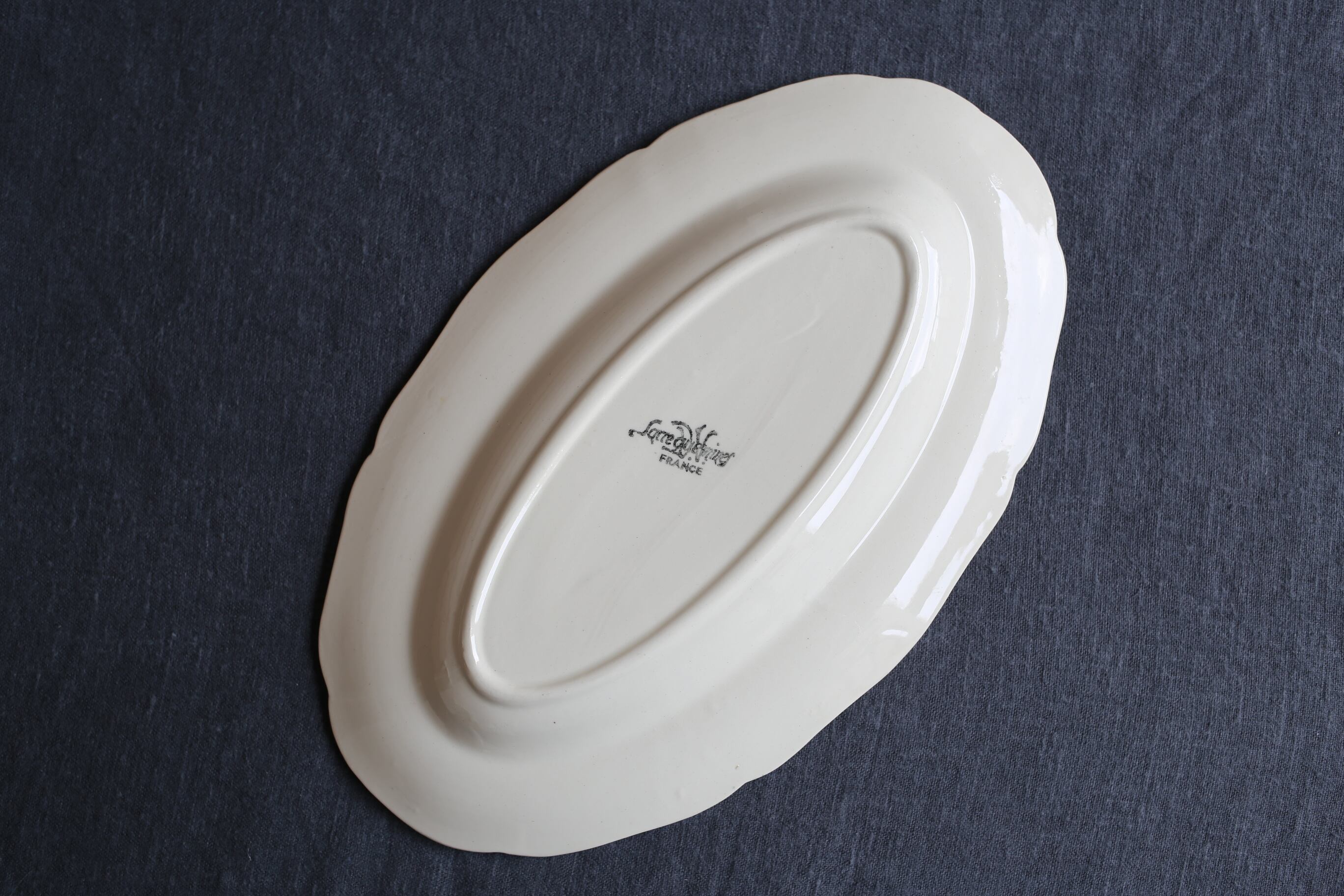 フランスアンティーク サルグミンヌ 花リムオーバル アンティーク