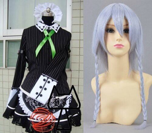 K2477 東方project 月下美人 十六夜咲夜 風 衣装＋ウイッグ コスプレ
