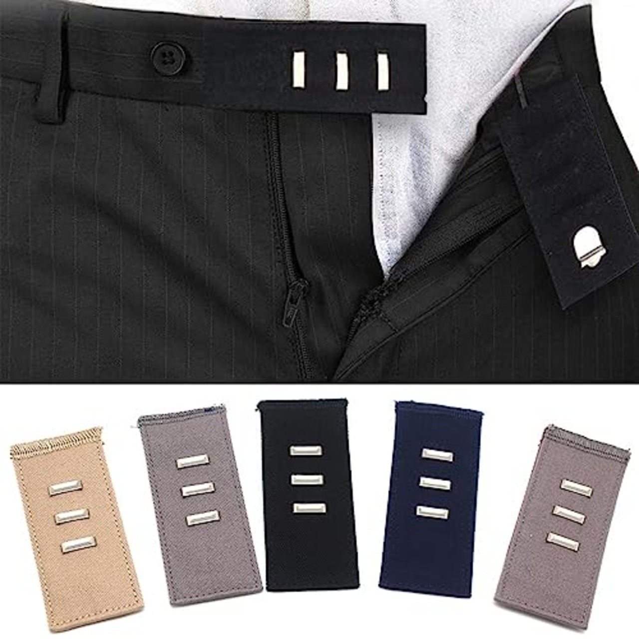 [Renjzle] ウエストアジャスター ウエスト調整ボタン アジャスターフック ウエストバックル ズボン延長ボタン 5色 3段階で調節でき ウエスト広げる 自在に広がる快適な履き心地