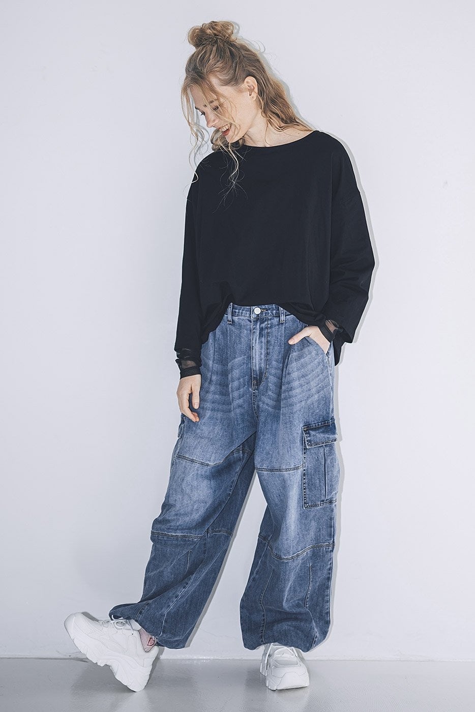 INDIMARK インディマーク レディース ジーンズ Newカーゴ デニム WJ153