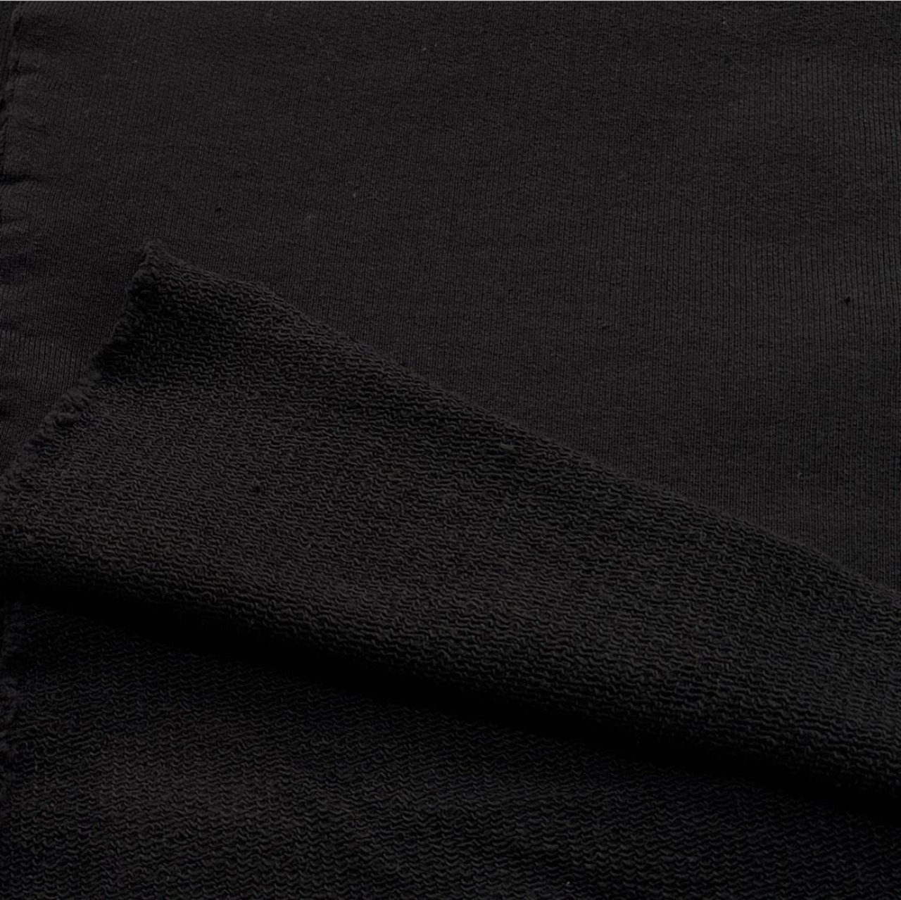 ★TB901◆2m◆綿100%ど詰め裏毛ニット生地◆ブラック