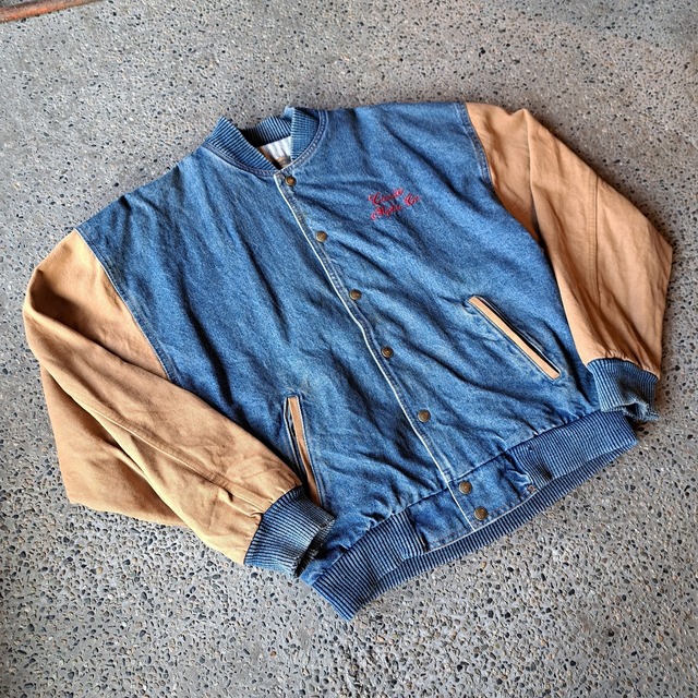 カナダ製 背面プリント デニムスタジャン used [301078]