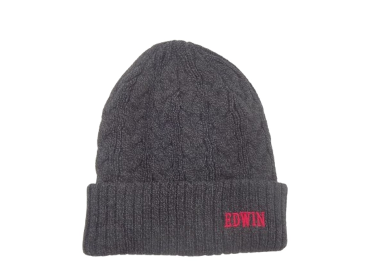 サンプルセール【特価】EDWIN KNIT CAP エドウィン ニットキャップ ブラックミックス ワッチ ニット帽 帽子 誠実堂製帽所 セイジ ...