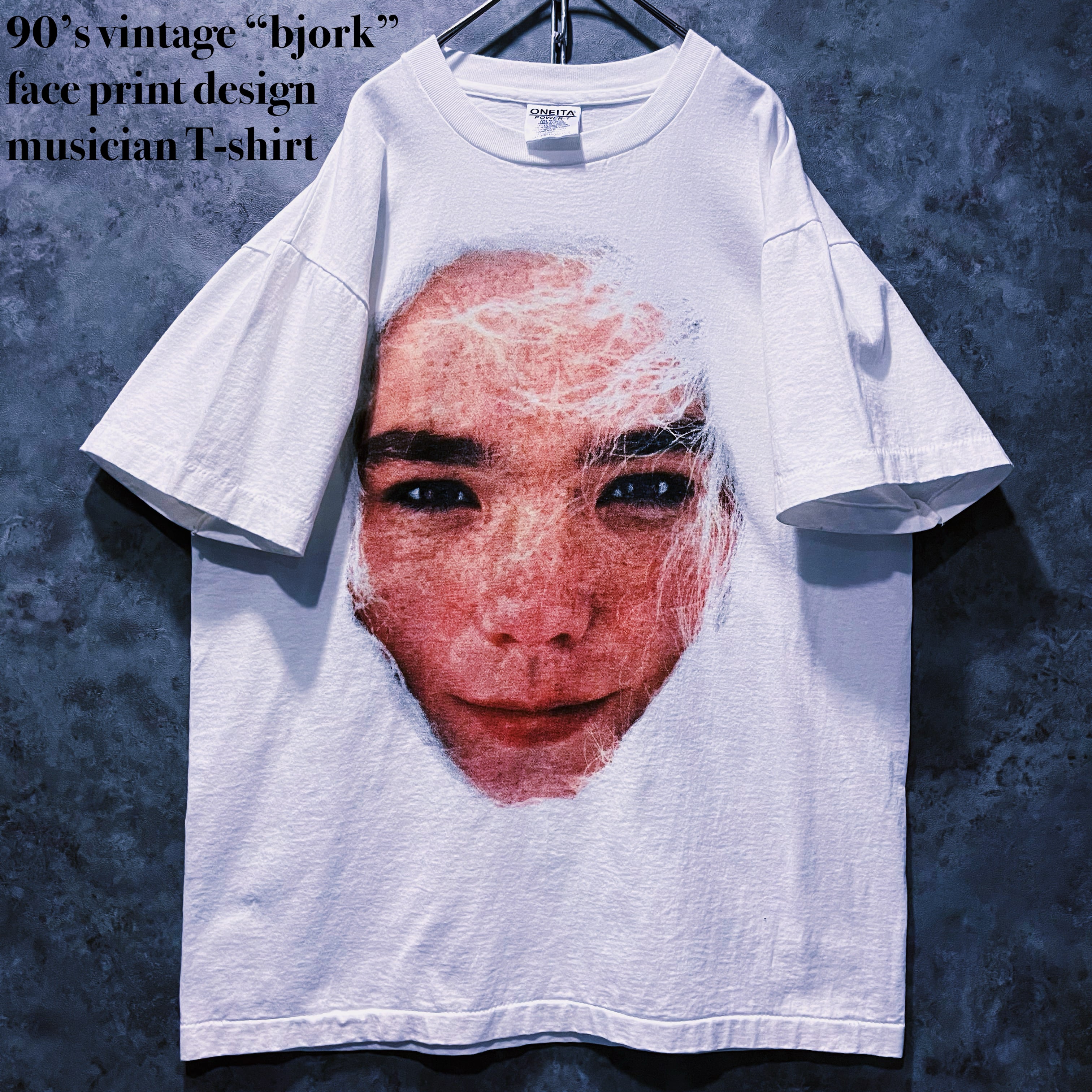 【doppio】90’s vintage “bjork” face print design musician T-shirt