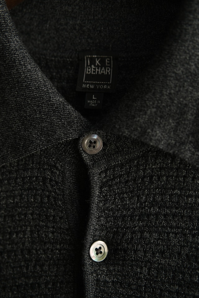 Utah/80-90's "IKE BEHAR" knit polo shirt/made in italy