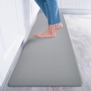 【在庫処分】Baibu Home キッチンマット 60×240cm PVC 厚さ8mm 洗濯いらず 低反発クッション ずれない 台所 マット 防汚 拭ける グレー