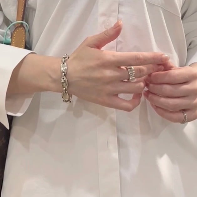 TIFFANY&CO.】【15.5号】2281 光を放つグルーヴ ワイドリング 15.5号