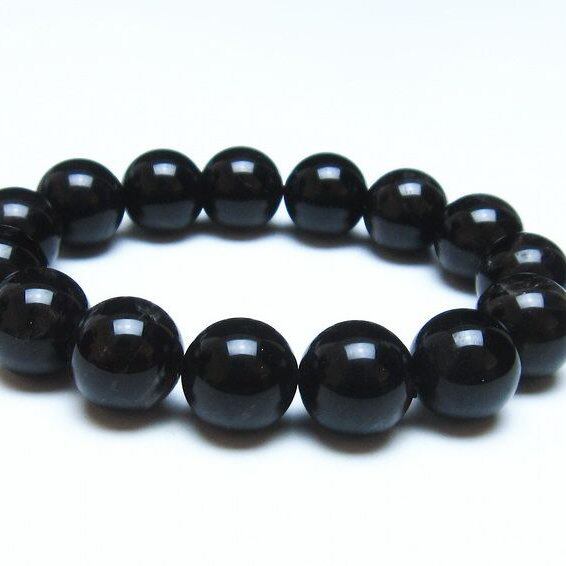 モリオン ブレスレット 14mm 黒水晶 ブレス 一点物 メール便可 [M便 1/10] 111-38903